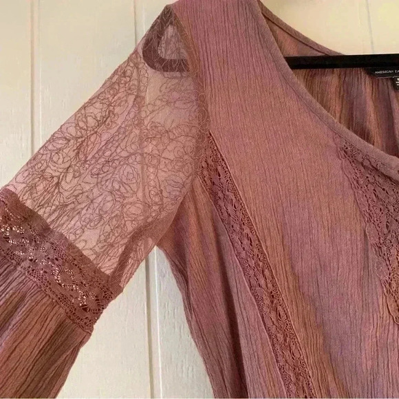 American Eagle Boho Peasant Mini Dress Size Small - Picture 5 of 11